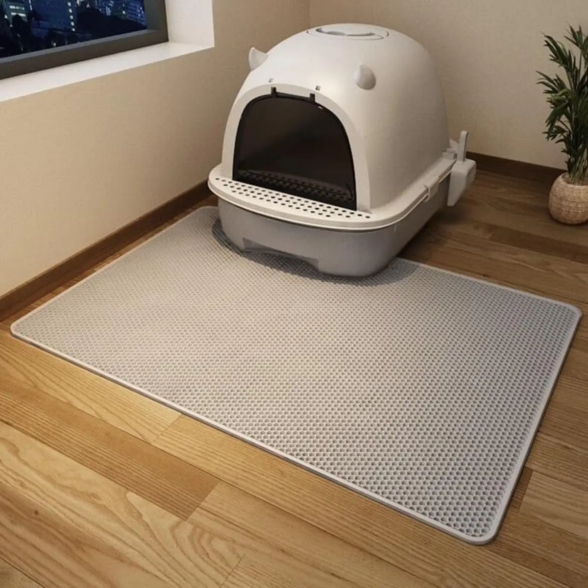 NonTracking Cat Litter Mat Double Layer Waterproof Trap Mat Easy Clean Litter Control Durable AntiSlip Floor Protector for Cats Tray