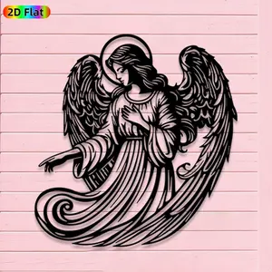 1pc Romantic Angel Metal Wall Art, Romantic Angel Statue Mural, Iron Craft, Perfect for Bedroom, Boudoir, Love Alcove Decor, Highquality Engraving, Intricate Craftsmanship, Valentine's Decor, Ideal Gift for Romantic Souls