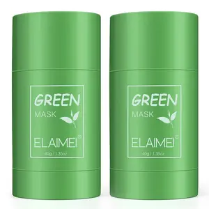 Elaimei 3PCS Green Tea Face Mask Stick – Refreshing Moisturizing Care, Lightweight Texture, Daily Skincare for All Skin Types