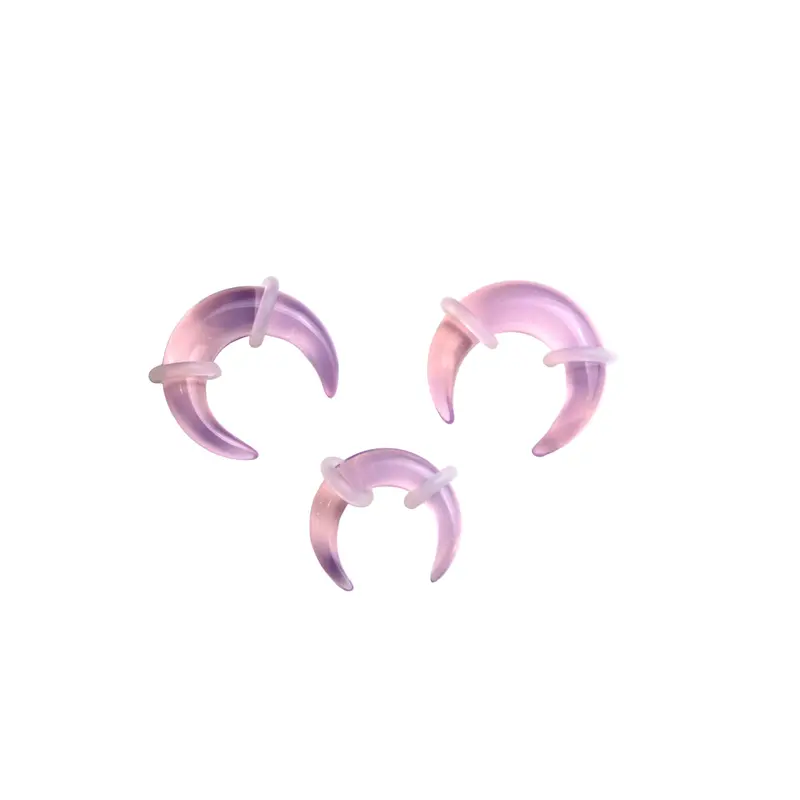 Pink Opalite Pinchers – 2mm–7mm Ears or Septum - Iridescent Glass Gauge