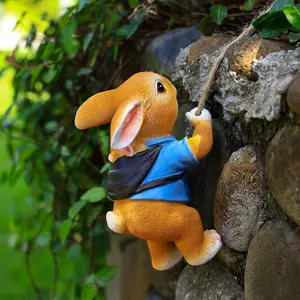Easter Climbing Rabbit Statue for Indoor & Outdoor, Decorative Hanging Bunny Garden Ornament, Cute Home Decor for Spring Celebrations, Garden Sculptures Statues