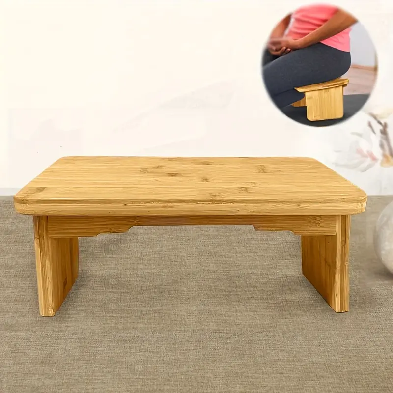 1count Portable Folding Meditation Bench, Wooden Yoga Bench, For Prana Yoga, Meditations, Praying