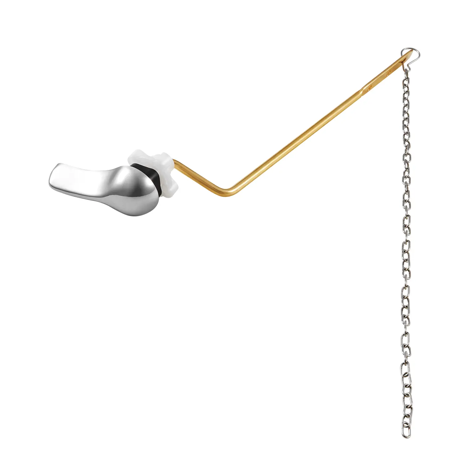 【DealsForYouDays】VEVOR Toilet Handle Replacement Kit, Side Mount Universal Toilet Handle, Toilet Handle Lever with Stainless Steel Flapper Chain, Toilet Flush Handle Fits Various Toilet Tanks, Chrome Finish, Silver
