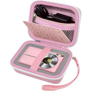Carrying & Protective Case For Camera For CAMKORY,Kodak Pixpro,Canon PowerShot ELPH 180,190,Sony DSCW000,DSCW330 For Travel-Pink