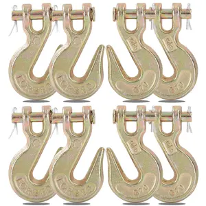 Chain Hook 3/8 inch, 8 Pack Heavy Duty Clevis Grab Hooks for 3/8 inch Grade 70 Chain, Heavy Duty Trailer Hook 6,600 lbs Working Load Limit for Trailer  Transport