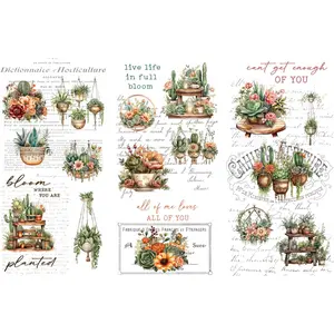 Rub on Transfers for Crafts and Furniture | 3 Design Sheets 6x 12in  | Home Decor Transfers | Furniture and Craft Decals