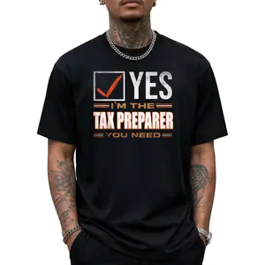 Unisex Cotton Tax Prep T-Shirt – Retro Style ‘I Am a Tax Preparer’ Design for Accountants