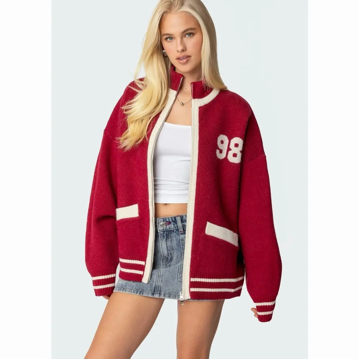 98 Varsity Zip Up Sweater