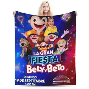 Bely y Beto themed printed flannel blanket - soft and comfortable, suitable for sofa, bedroom, office in all seasons, ideal gift