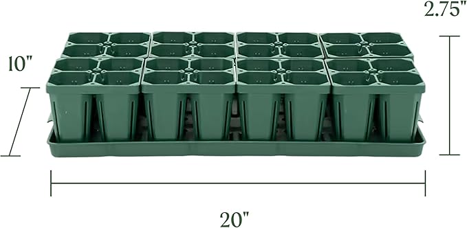 Vego Garden Seed Starting Bundle with Lid 10 in x 20 in Durable Growing Tray Plant Growing Set Plant Nutrition Kit Pot