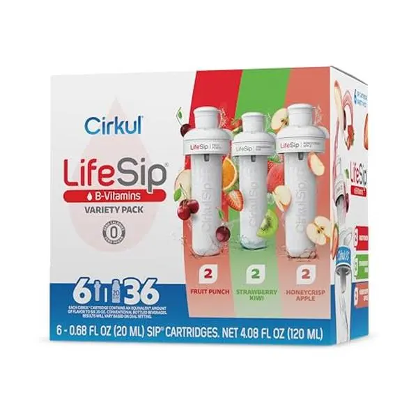 Cirkul LifeSip 6-Pack. No Sugar, 0 Cal Flavored Water with B Vitamins