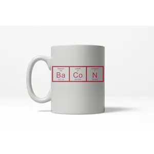 Chemistry of Bacon Funny Science Breakfast Ceramic Coffee Drinking Mug 11oz Cup Funny Coffee Mugs Ceramic Printed Drinkware Cup