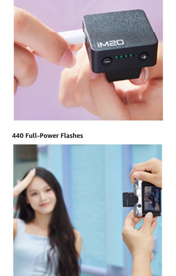 GODOX iM20 Mini Flash for Camera w/Built-in Battery, Conpact & Portable GN10/470 mAh USB-C Charging & Universal Hot Shoe Compatible with Sony zve10,zv1,a7iii/Ricoh gr3,gr3x/Fujifilm f1, NOT for ZV-1F, Cable, Accessories