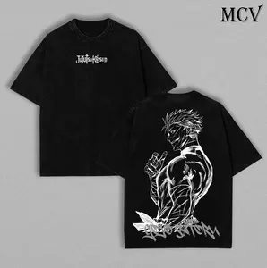Jujutsu Kaisen Satoru Gojo T-Shirt - The Honored One Gojo JJK Acid Wash Black Vintage Style T-shirt, Anime Inspired Tee, Gojo Cosplay Cool Shirt For Boys Streetwear Tops