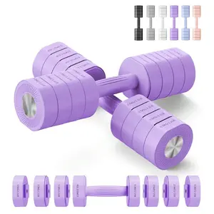 Women's 4-in-1 Adjustable Dumbbells Set of 2, Macaron Colors, Anti-Slip Grip Hand Weights, Home Exercise Equipment for At Home Gym, 2.2lbs to 17.6lbs, Durable ABS Metal Construction, Flat Sides, Multiple Weights, Weight Plates, At Home Gym Equipment