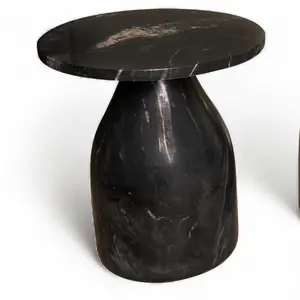 Black Marble Side Table