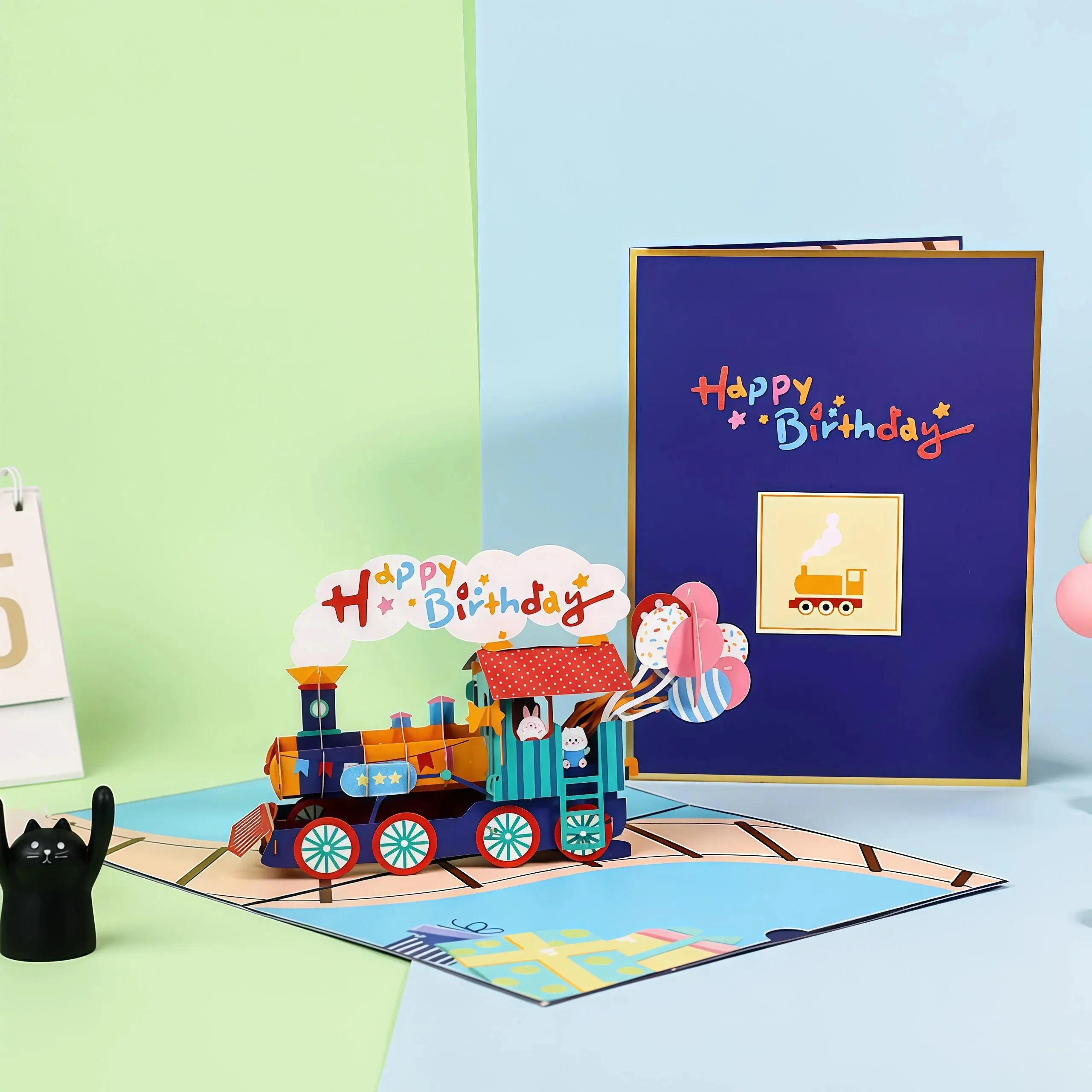 3D Pop-Up Birthday Train Greeting Card  | Creative Handmade Birthday Card for Kids & Adults