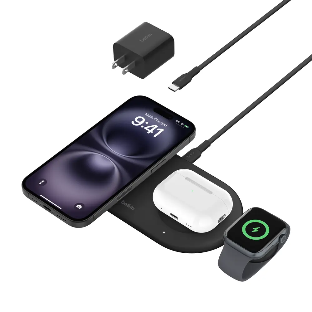 Belkin BoostCharge Pro 3-in-1 Magnetic Wireless Charging Pad with Qi2 15W