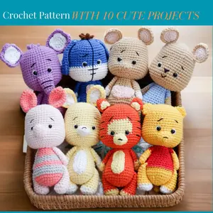 Crochet Pattern with 10 Cute Amigurumi Projects: Easy Beginner Friendly  Crochet Activity Book with 10 Projects with Step by Step Instructions - Paperback