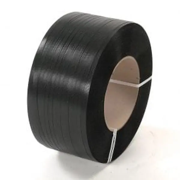 PAC Strapping Products 422816 Hand Grade Polypropylene Strap Roll, 0.63 x 0.030 in., 5,400 ft., 30 lbs Load Securing, Shrink-Tight, Cart Compatible, Black, 8 x 8 in. Core