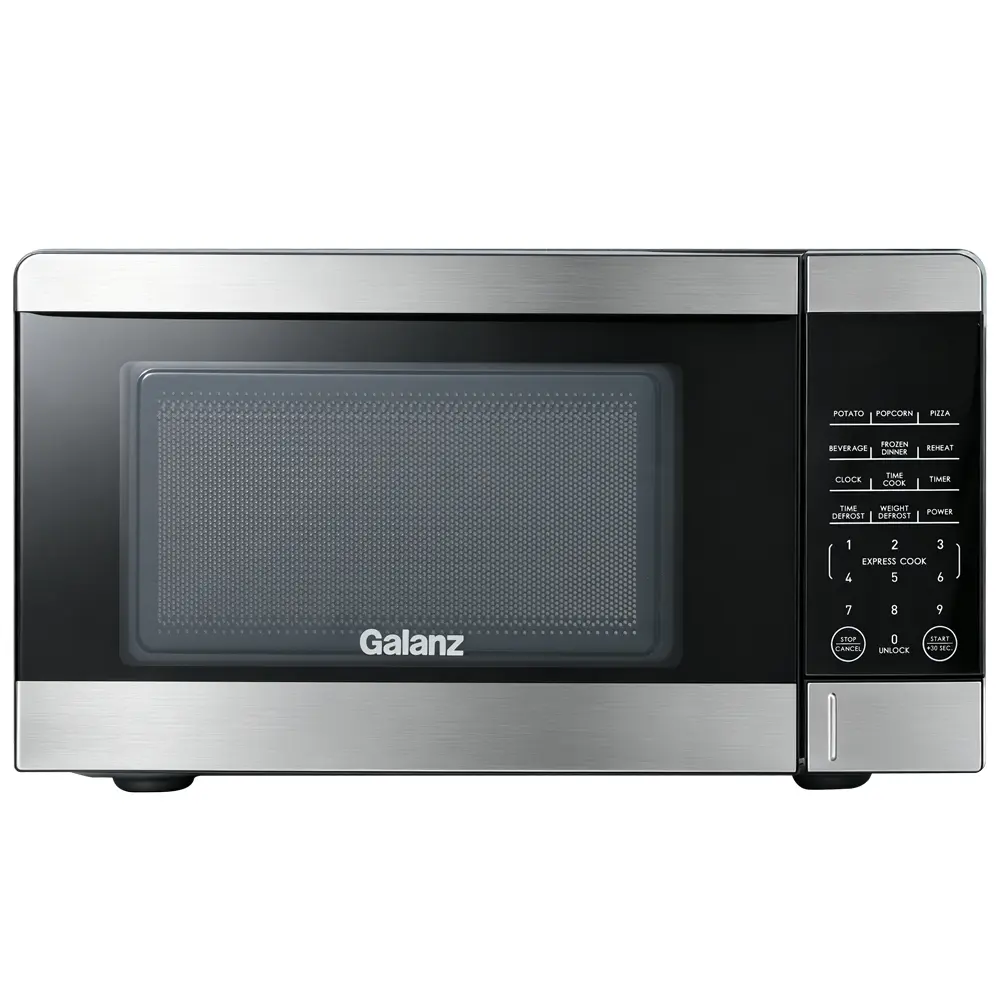 Galanz 0.9 Cu.Ft Countertop Microwave Oven, 900W Compact Stainless Steel Microwave with 11 Power Levels and 6 Auto Menus