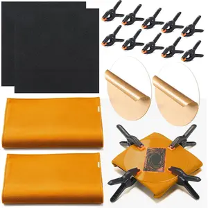 16 Pcs Trading Card Cleaning Care Tool Accessory Kit Sports Card Flattening Kit Include 2 Pcs 6 Inches Clear Acrylic Rounds 10 Plastic Clamps 2 Pad Material 2 Shammy Towel