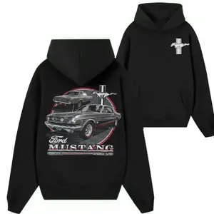 1965 Ford Mustang Hoodie, V8 Engine Classic Hooded Sweatshirt, Retro Ford Mustang Apparel For Road Trips and Car Fans, Gift For Him, Husband