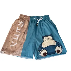 Snorlax Classic Pokemon Gym Shorts Men's Shorts Workout Sport Knee Pants with Pockets Athletic Summer Shorts Basktetball Shorts