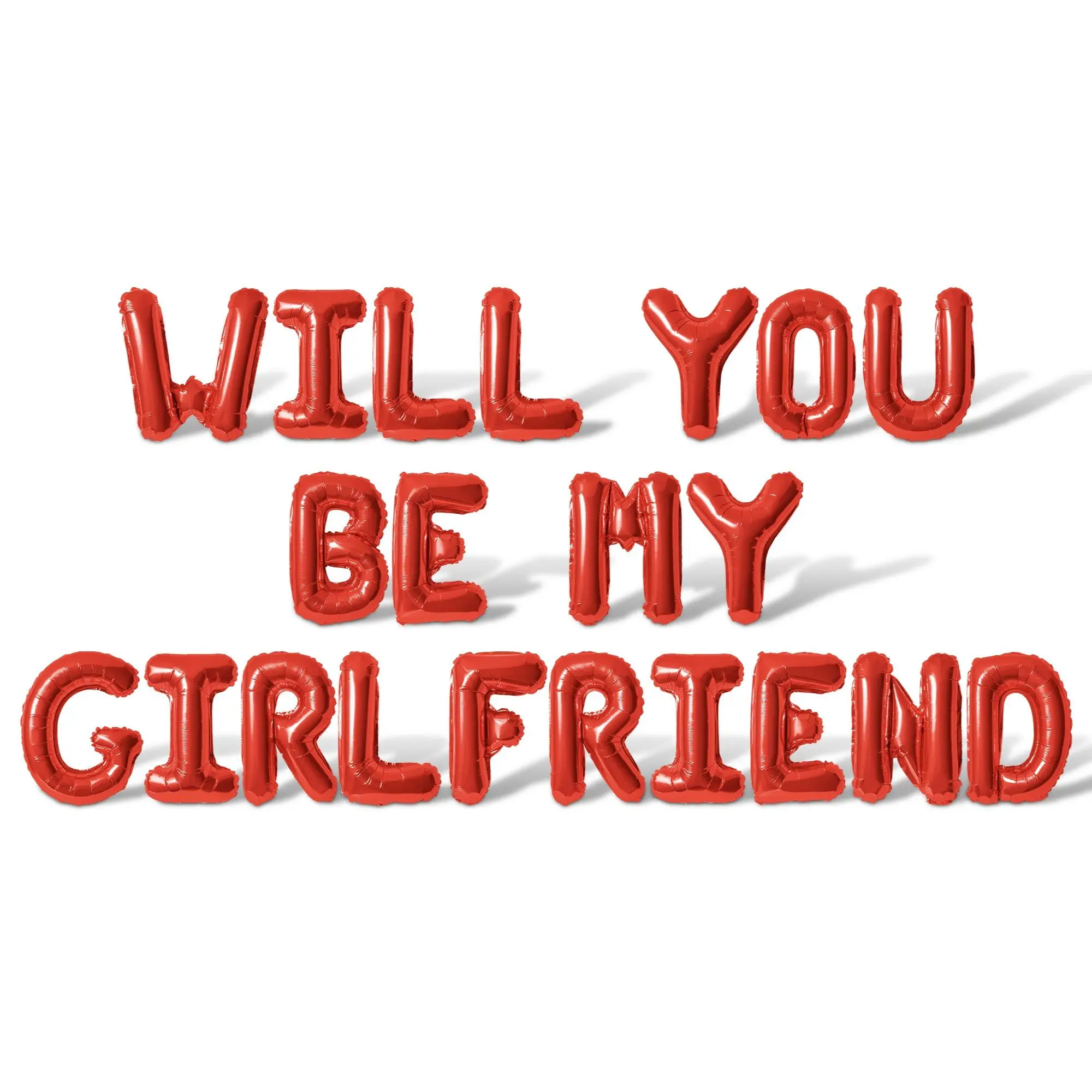 Letter Balloons WILL YOU BE MY GIRLFRIEND 16 Inch Red Alphabet Foil Mylar Balloon Valentines Day Banner for Party Decorations