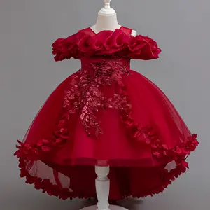 Girls Princess Dress Cloud Collar Tulle Gown with Train Birthday Party Flower Girl Christmas Pageant Puffy A-line Sparkle Luxury Custom Kids  Dress girl dress dress for girls girl  floral  dresses graduation dress kiddress elegant