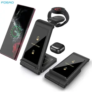 3 in 1 Wireless Charger Foldable Charging Station for Samsung Z Folding Flip 6 5 Galaxy S25 S24 S23 S22,Galaxy Watch 7 6 5 Pro 4 Active 2,Galaxy Buds