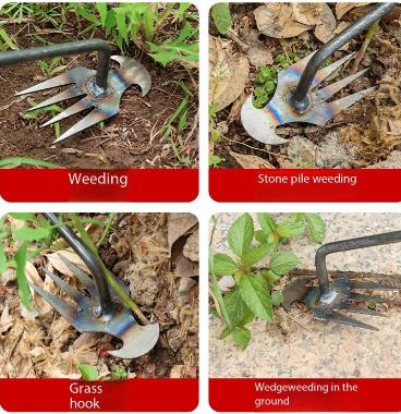 Weed removal tools: hoe, weeding rake, soil loosening tool, weed puller, shovel, agricultural weeding device, vegetable digger, small rake