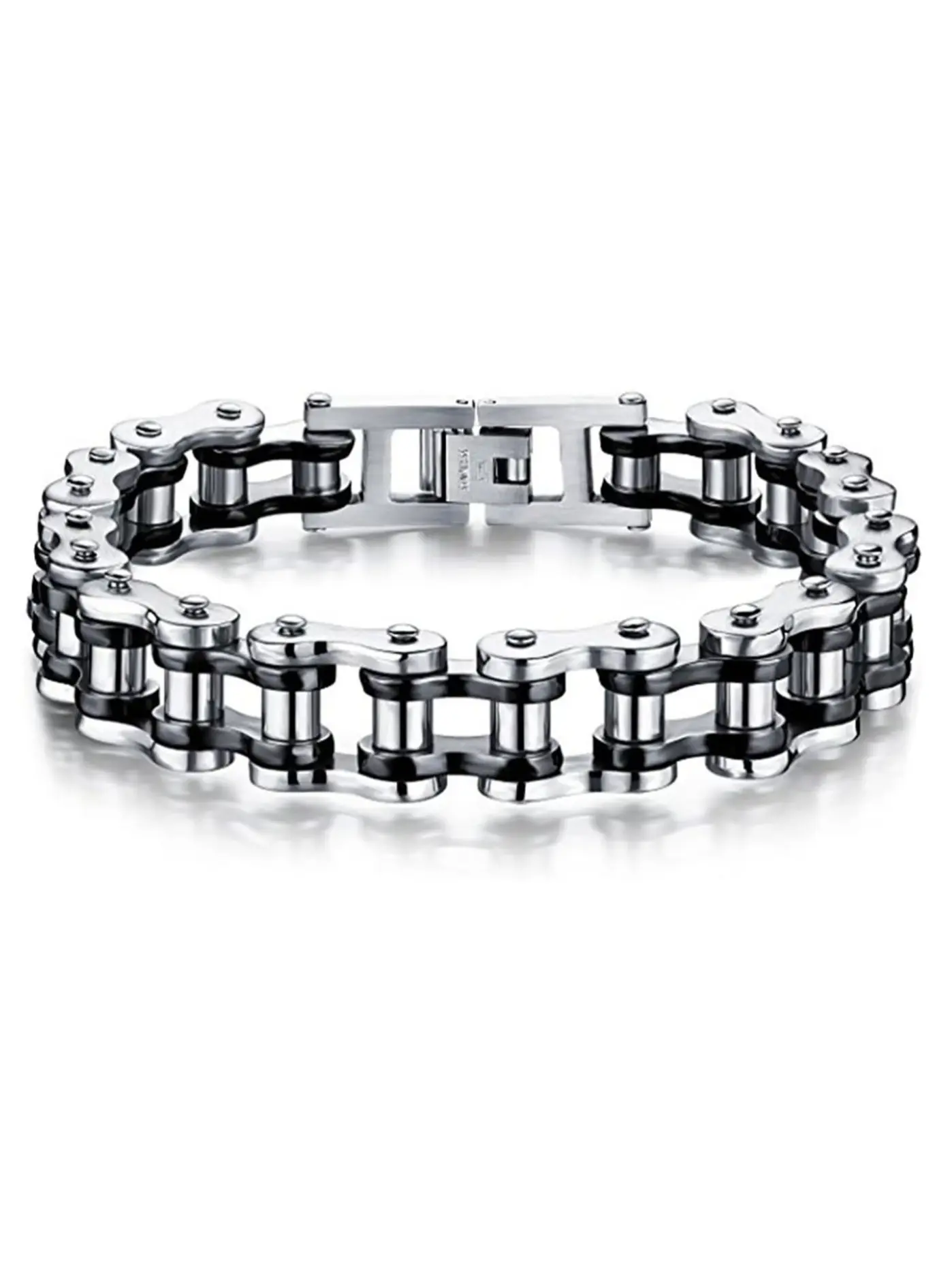 Men's Cycling Bracelet Stainless Steel Motorcycle Chain Bracelet 8.4 Inches, High Quality Bracelet, Durable Bike Accessory, Stylish and Comfortable Wear