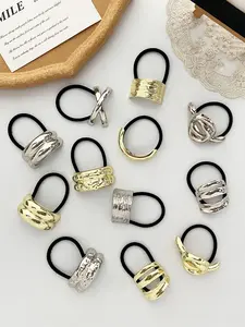 Women's Elegant Metal Hair Tie, Fashionable Hair Accessories for Women & Girls, Minimalist Headwear Suitable for Thick Hair