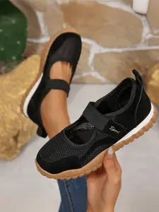 New Mesh Breathable Mary Jane Shoes, Soft Rubber Sole Anti-Slip Lightweight Comfortable, Slip-On Daily Commute Casual Footwear