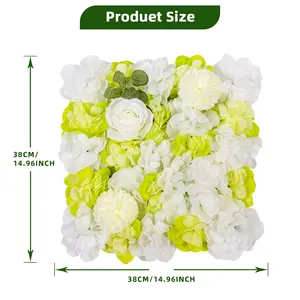 12-Pack Artificial Flower Wall Panels 15x15" - 3D Silk Hydrangea Floral Backdrop for Wedding Decor, DIY Photo Booth, Baby Shower, Anniversary & Party Background