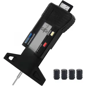 Digital Tire Tread Depth Gauge, 3 Modes-Fractional Inch, Decimal Inch and Millimeter, Zeroable Tire Tread Depth Gauge for Motorcycles,Cars,Trucks Accurate Tyre Tread Depth Gauge-Black