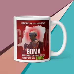 Goma – Strength in Every Sip - FARDC Tribute White glossy mug