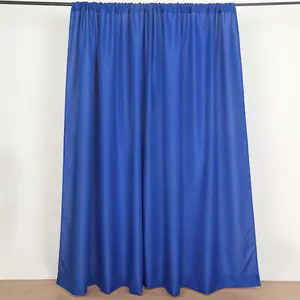 2 Pack 5ftx8ft Royal Blue Polyester Backdrop Drape Curtains With Rod Pockets, Event Divider Panels 130GSM