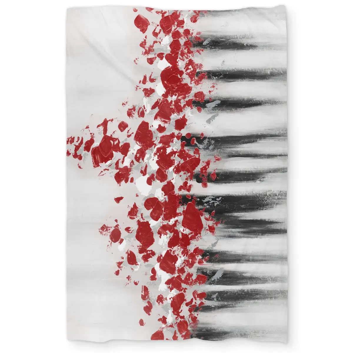 360 Stand Twin Extra Long Duvet Cover - Falling Red Dot Abstract Art Printed Face, Bedroom Use Home Bedding Linens, Textiles Soft Furnishings Decor, Color-Accented Duvet Covers, Dotted Duvet Covers
