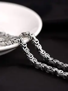 Men's Stainless Steel Byzantine Chunky Chain Necklace, Hip Hop Style Jewelry, Trendy Jewelry, Durable 304 Stainless Steel Accessory, Perfect Gift, Durable Fashion Accessory