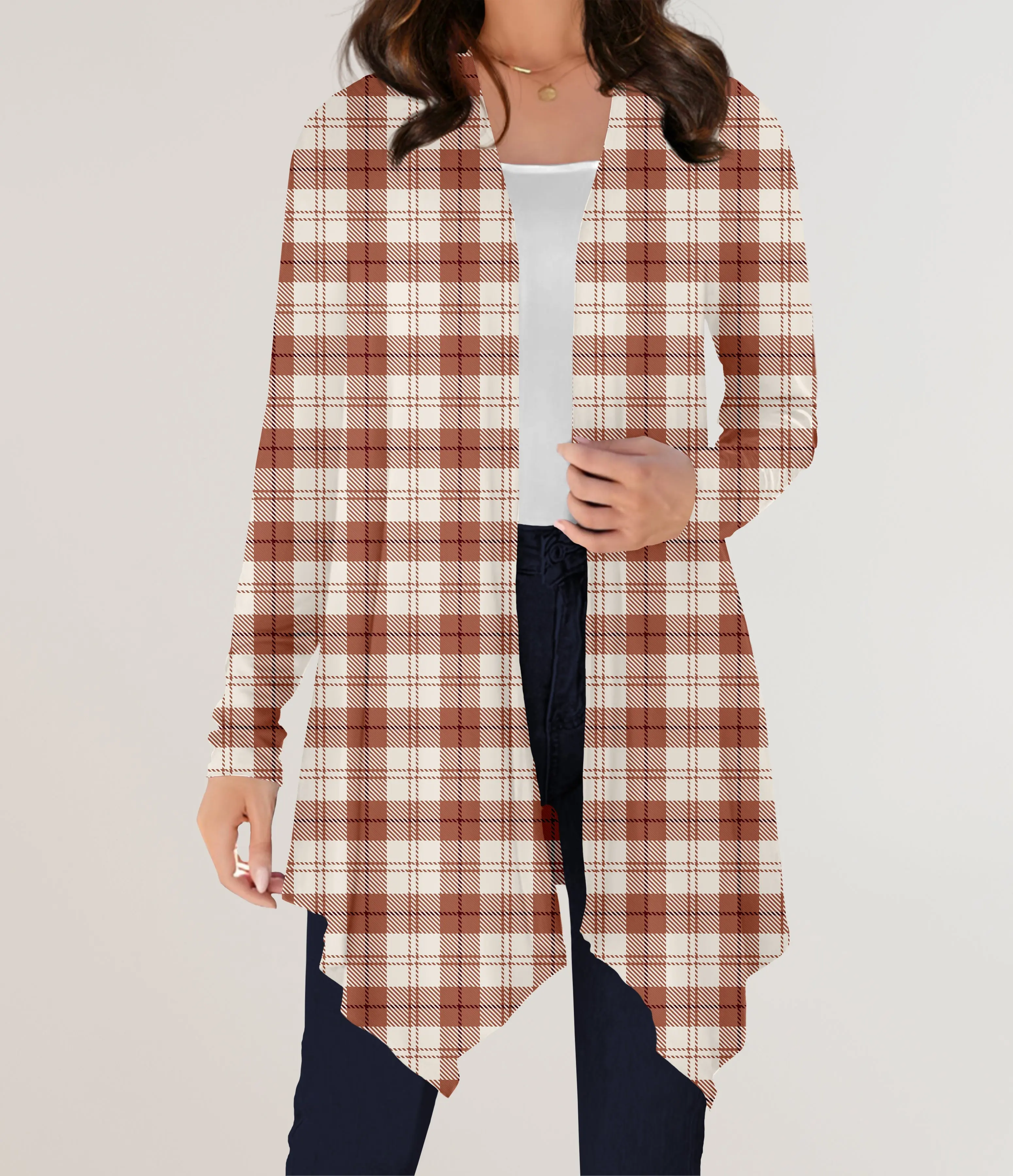 Caramel Plaid Cardigan w/ Pockets (ready to ship)