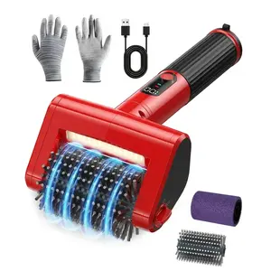CuLiDing Electric Grill Brush with LED Light, 4000mAh/800 RPM High-Speed Non-Shedding Spinning Cleaner, Removable Washable Brush Head and 2 Scouring Pads, Rechargeable BBQ Cleaning Tool for Outdoor Grilling
