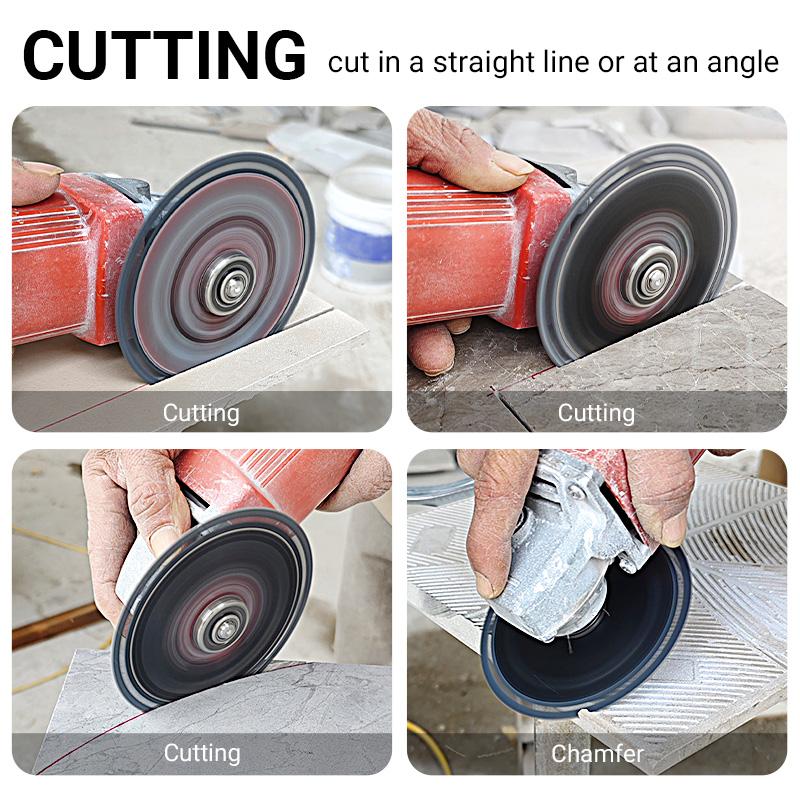 LOZLIN 4.5-Inch Multi-Material Diamond Cutting Discs for Angle Grinder, Ultra-Thin Dry Blades for Wood, Tile, Ceramic, Marble, Granite, Stone & Metal