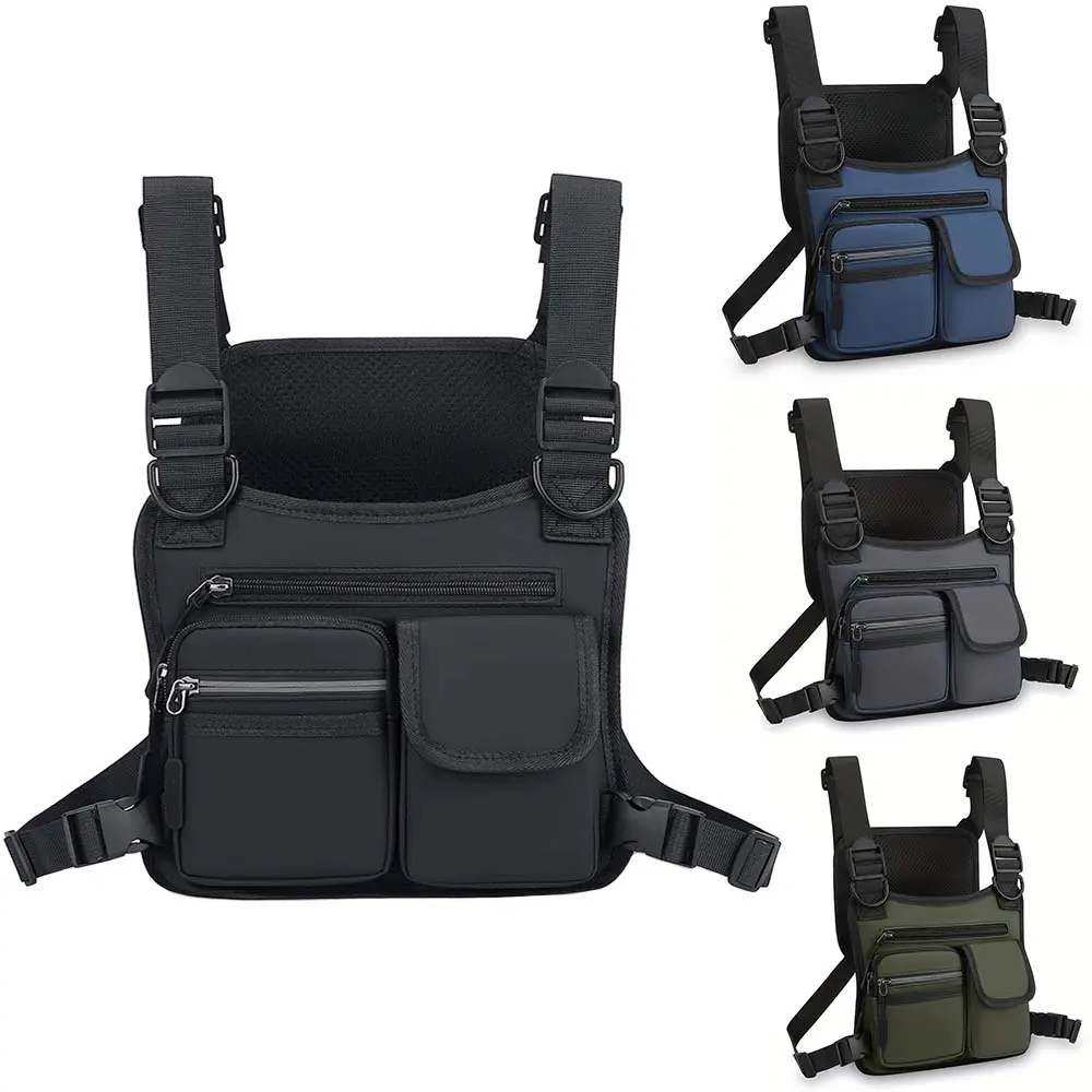 Upgrade Men's Workwear Tactical Vest Chest Bag, Stylish Brand Chest Pack, Streetwear Outdoor Sports Vest Bag, Unique Fashion Accessory