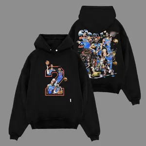 Vintage SGA Shai Gilgeous Alexander #2 Basketball Graphic Hoodie, Retro MVP Court Star Pullover Sweatshirt, Oversized Heavyweight Streetwear Hoodie, Unisex Hoops Fan Gift for Men Women and Basketball Collectors