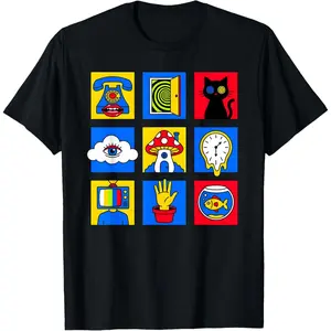 100%cotton Weirdcore Kidcore Pop Art Surreal Icon Grid Aesthetic Gen Z T-Shirt