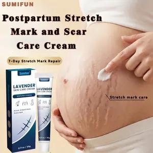 Sumifun Postpartum stretch mark cream, safe during pregnancy and breastfeeding, easily fades stretch marks on the abdomen/legs/chest while enhancing skin elasticity, moisturizing and firming, made with natural and gentle lavender extract.