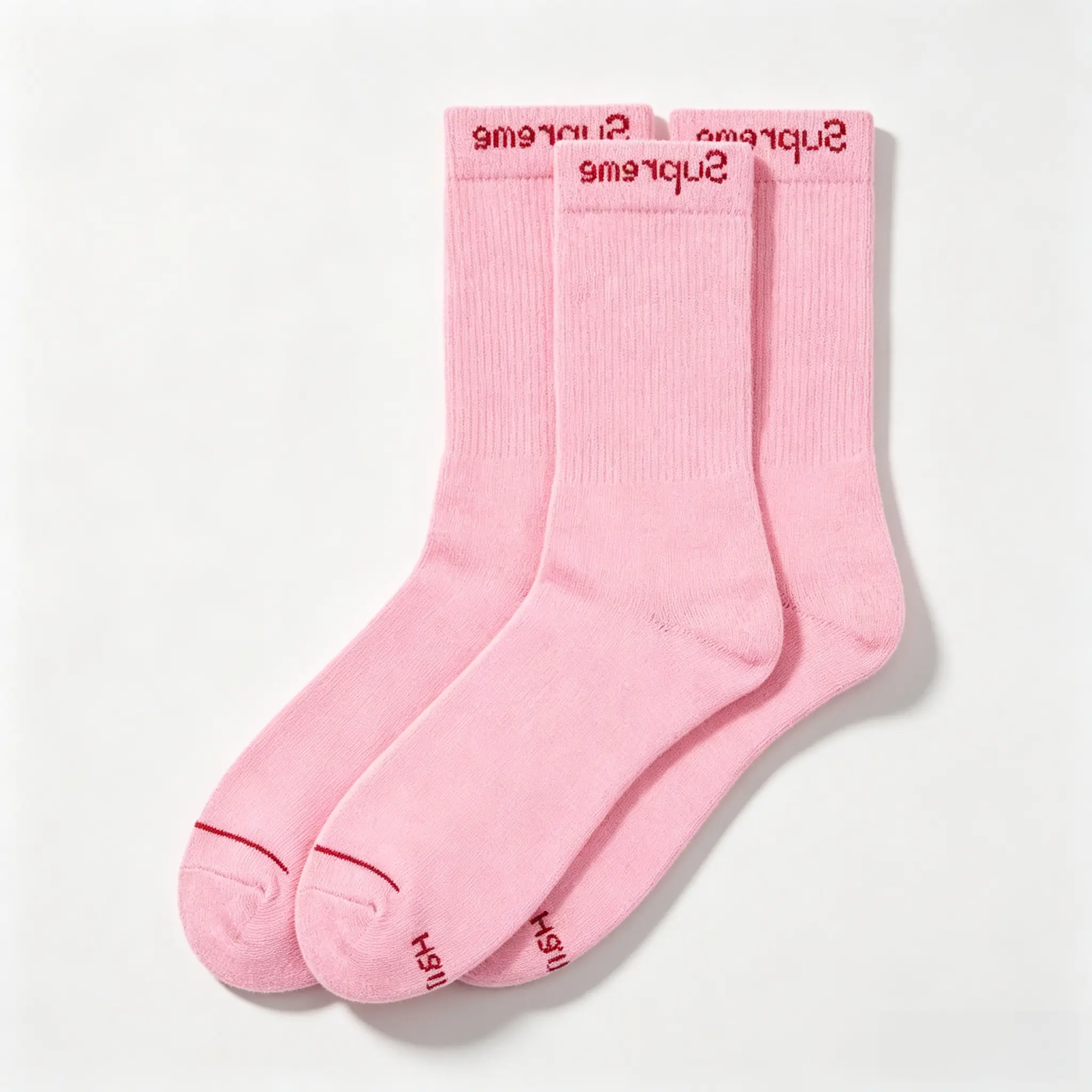 Supreme x Hanes Crew Socks (4 Pack) 'Pink'