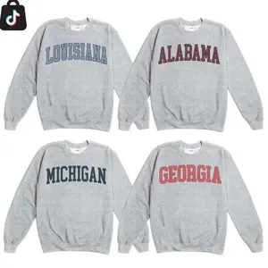 [Sale off 50%] Custom Team College Vintage Football Sweatshirt - Ash Grey, All Teams College Varsity Crewneck Pullover, Ash Grey Unisex Game Day Apparel for Men and Women Custom Team Cotton GIft Y9I